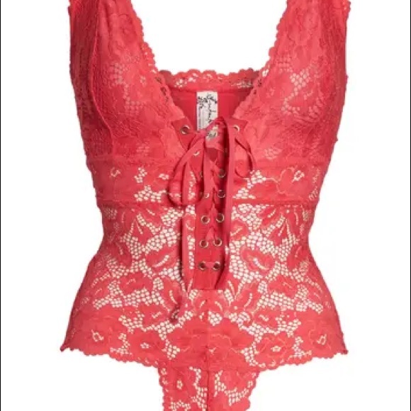 Free People Other - FREE PEOPLE Gazey Eyes Lace Thong Bodysuit